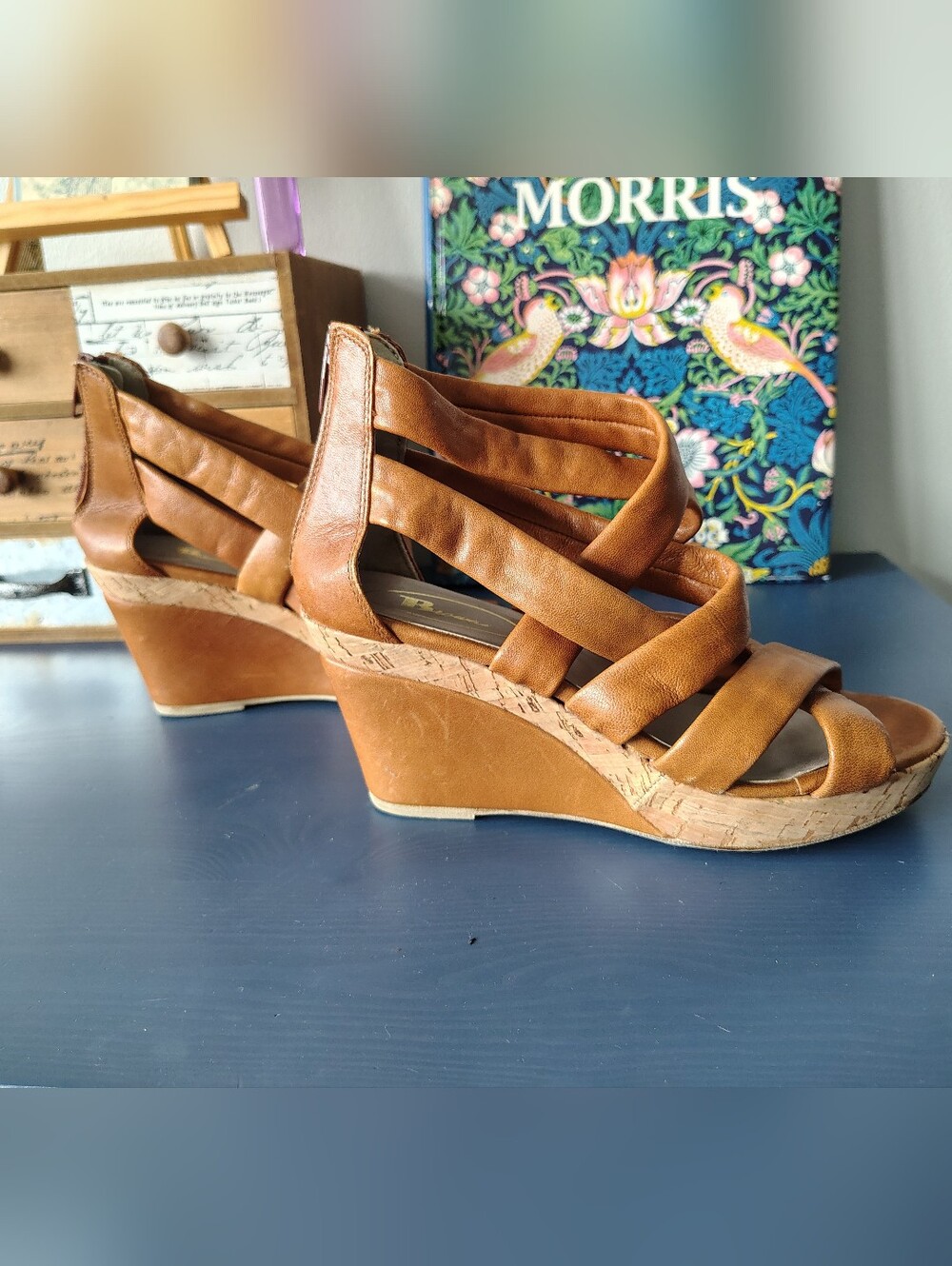 Browns Shoes Tan Wedge Platform Sandals - size 37